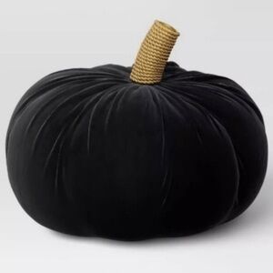 Threshold Halloween Velvet Pumpkin Shaped Throw Pillow Black Novelty